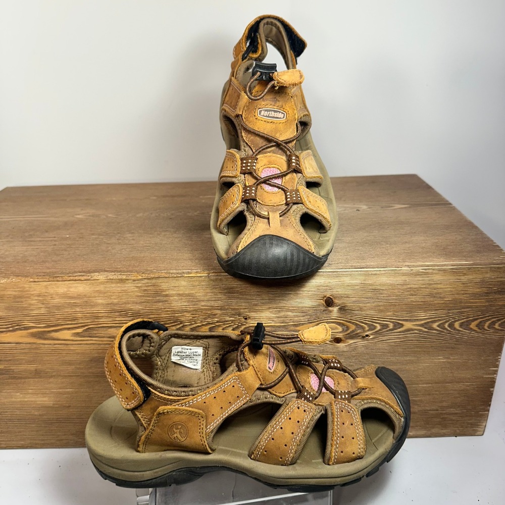 Northside Trail Sandals Womens 7 Leather Hiking Gorpcore Comfort Vacation Casual